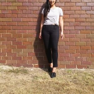 FACTORIE Black polka dot grey t-shirt